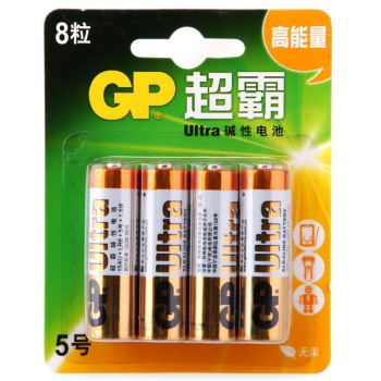超霸（GP） GP15AU-2IL8 碱性电池 5号（GP24AU-2IL8 碱性电池 7号）U能高性能数码伴侣8粒/卡