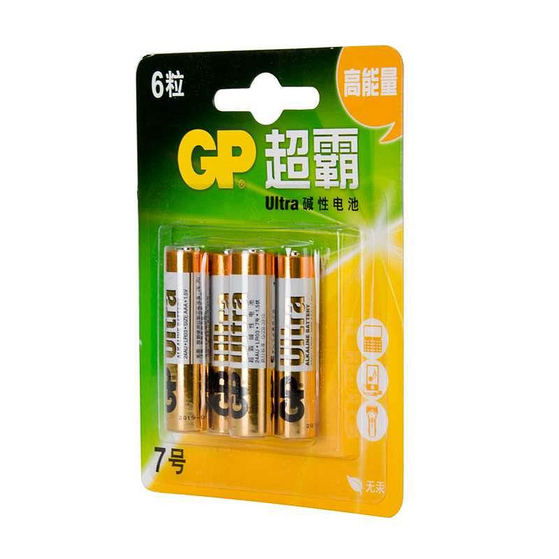 超霸GP24AU-2IL6七号碱性电池6粒卡装(卡)