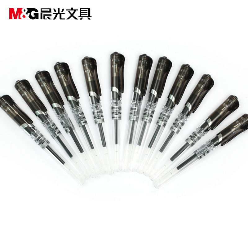 晨光(M&G)GP1111天空5号中性笔 大容量子弹头签字笔0.7mm办公学习用水性笔黑色2盒，24支装