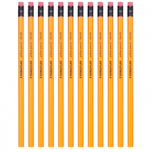 施德楼（STAEDTLER）铅笔六角黄杆日常书写笔带橡皮头12支134-HB