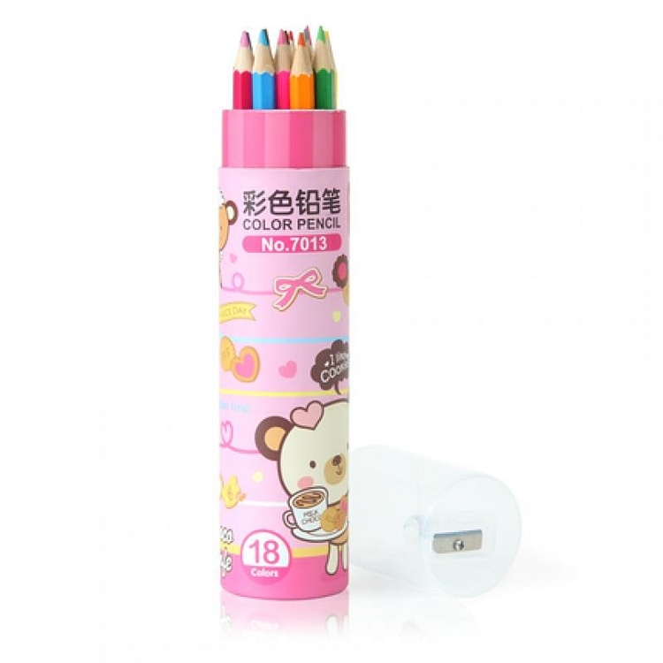 得力 7013 彩色铅笔 18支/桶 （单位：桶） 混色