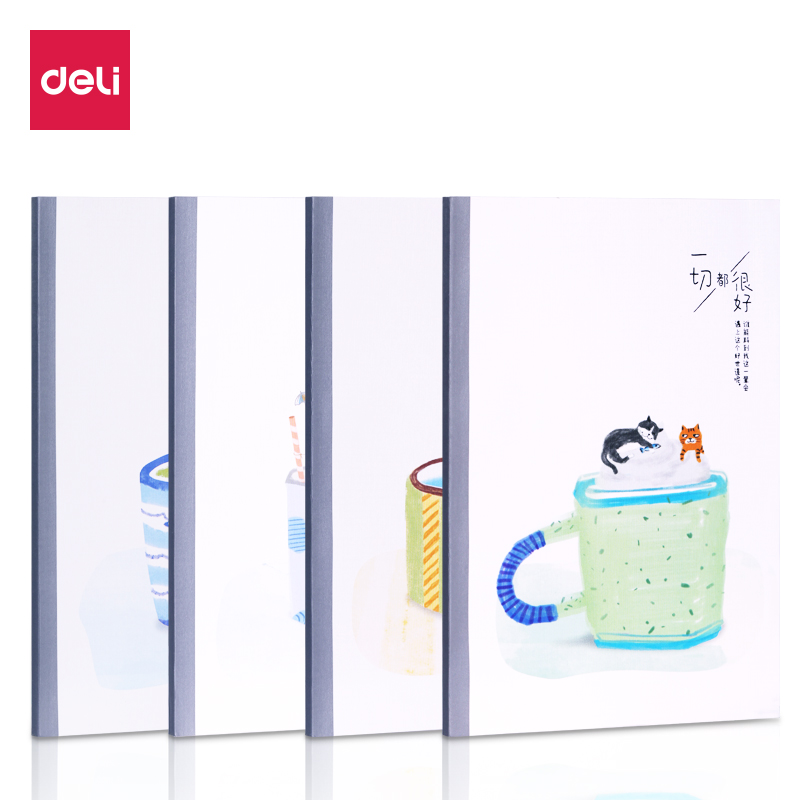 得力（deli） 笔记本 时尚记事本A5本创意工作日记本FA540笔记本WA540乐乐喵(A5/40页-12本)