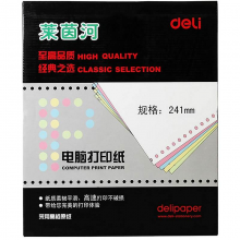 得力莱茵河L241-2(1/2CS彩色撕边)电脑打印纸(箱)