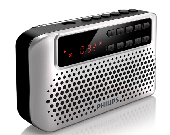 飞利浦(PHILIPS) SBM120 SLV 插卡音箱 便携小音响 FM收音机 音乐MP3外响播放